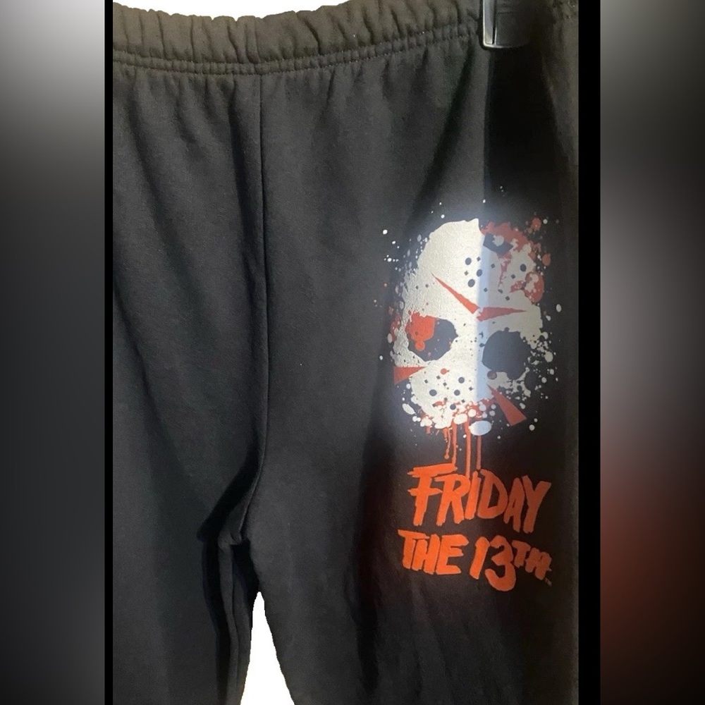 Friday The 13th Men’s Sweatpants Black Size XL Joggers Halloween Jason